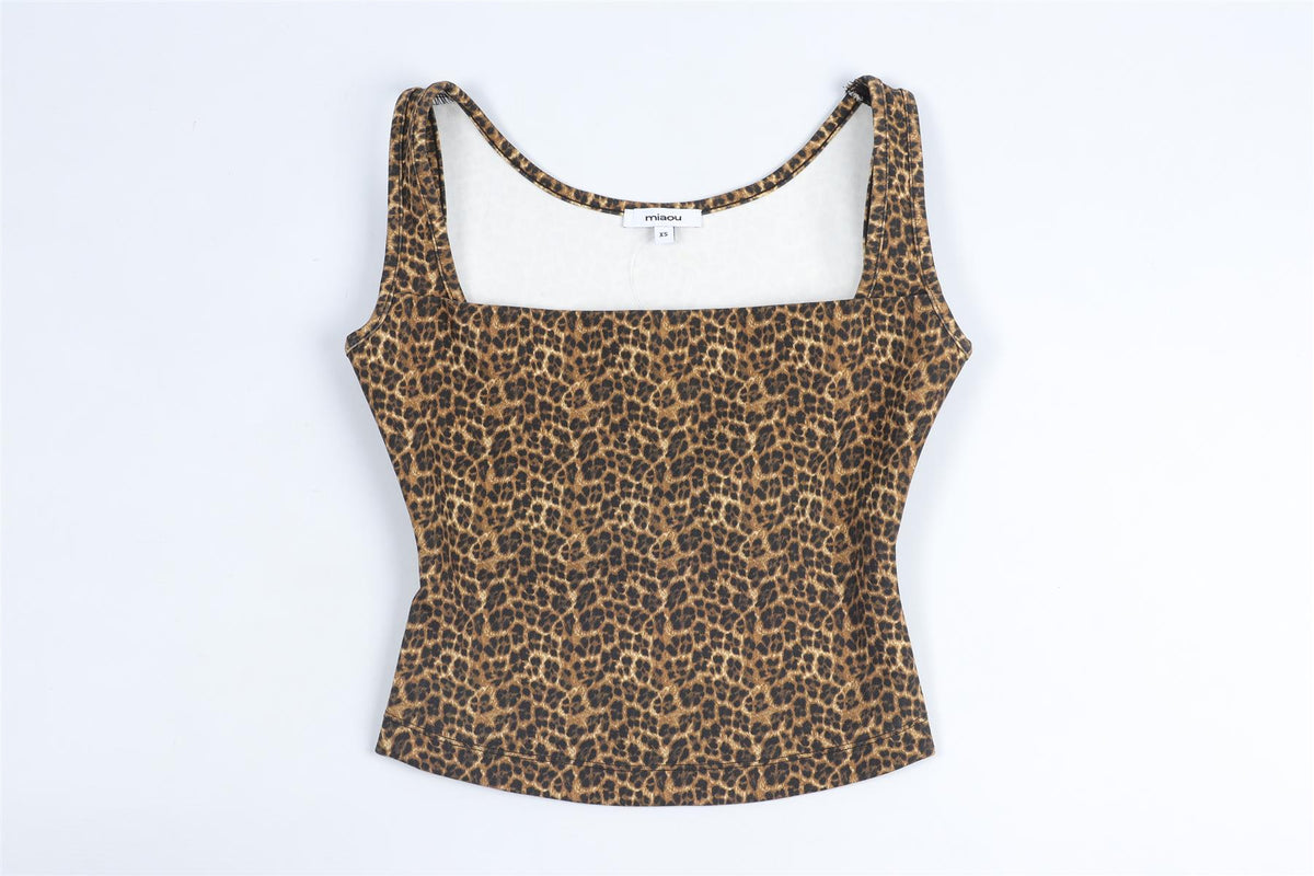 MIAOU BROWN RAYON TOP XSMALL
