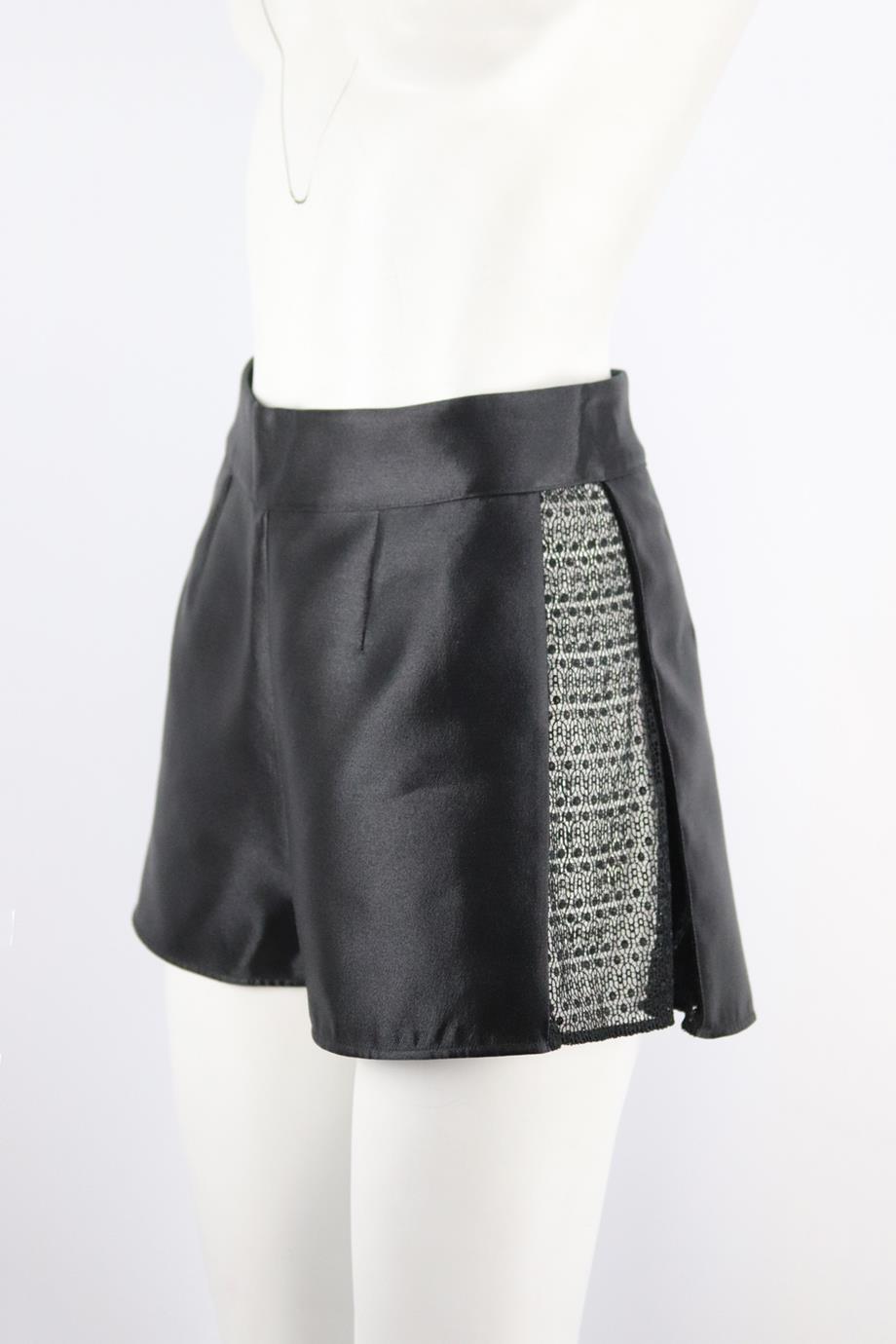 LA PERLA LACE PANELED WOOL BLEND SHORTS IT 40 UK 8
