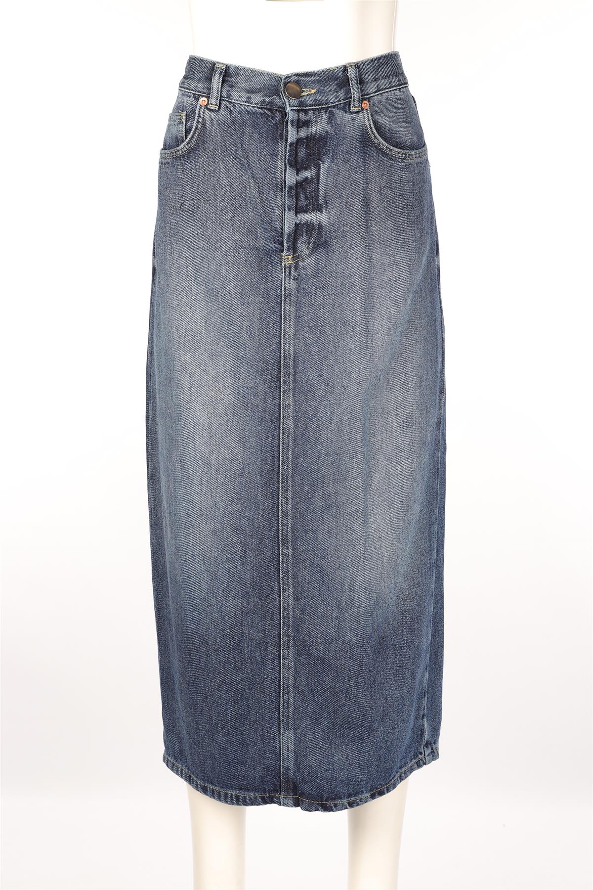 BLUE DENIM MAXI SKIRT