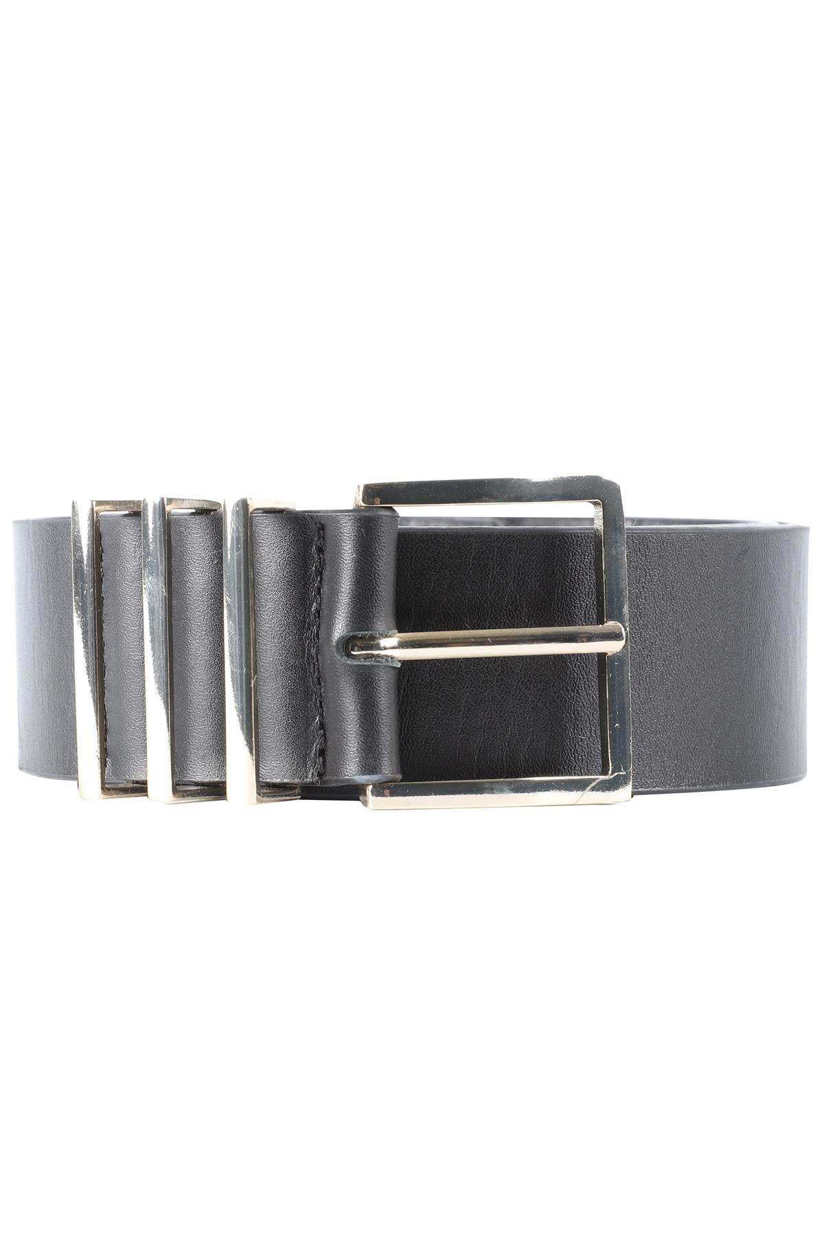 ANNIE BING BLACK LEATHER BELT MEDIUM-LARGE