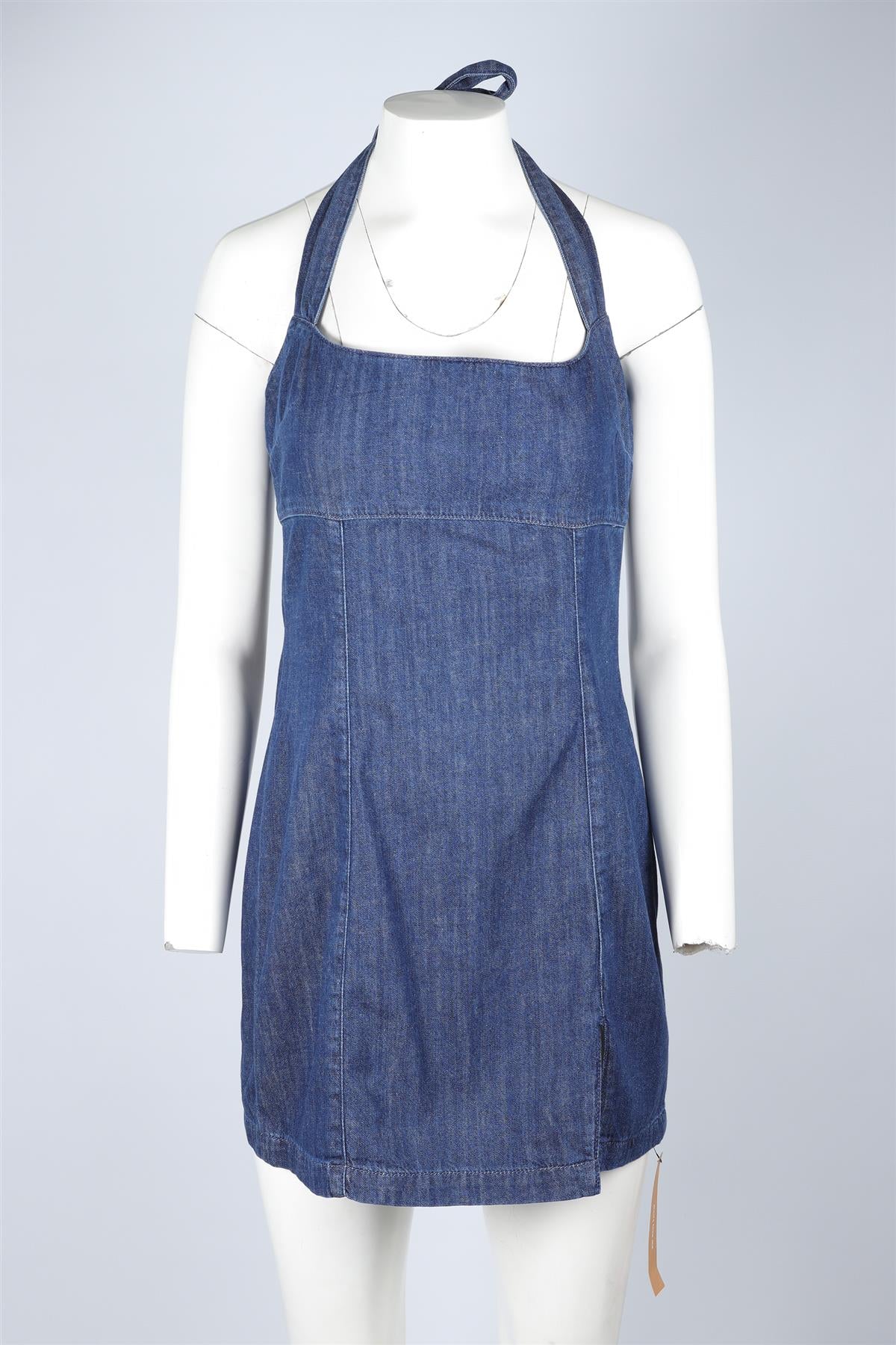 REFORMATION BLUE DENIM MINI DRESS US 4 UK 8