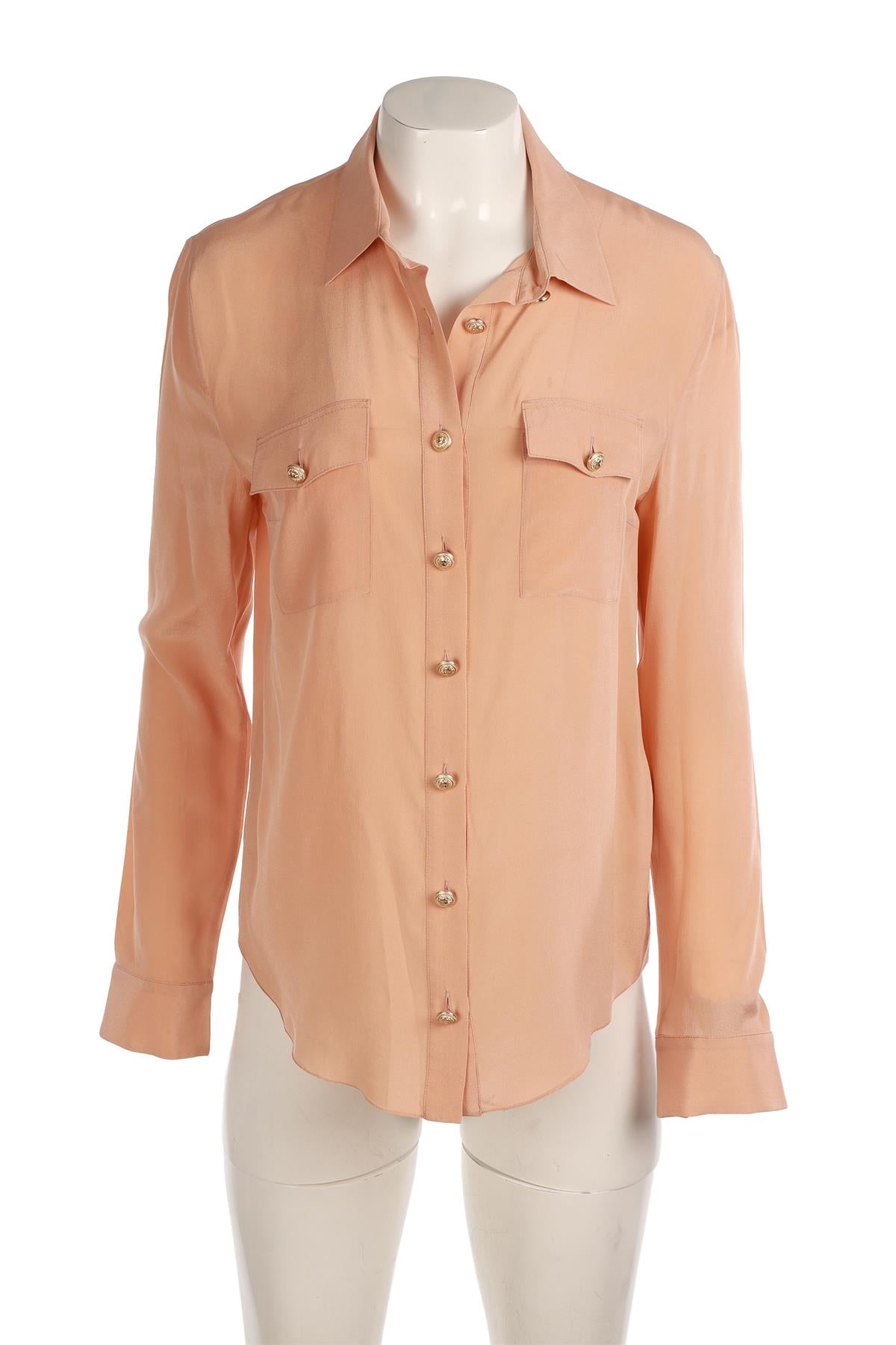 BALMAIN NUDE SILK SHIRT FR 42 UK 14