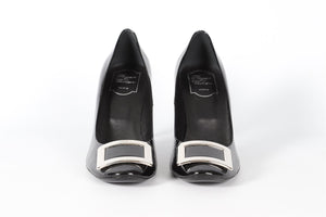 ROGER VIVIER BLACK PATENT LEATHER PUMPS EU 40 UK 7 US 10