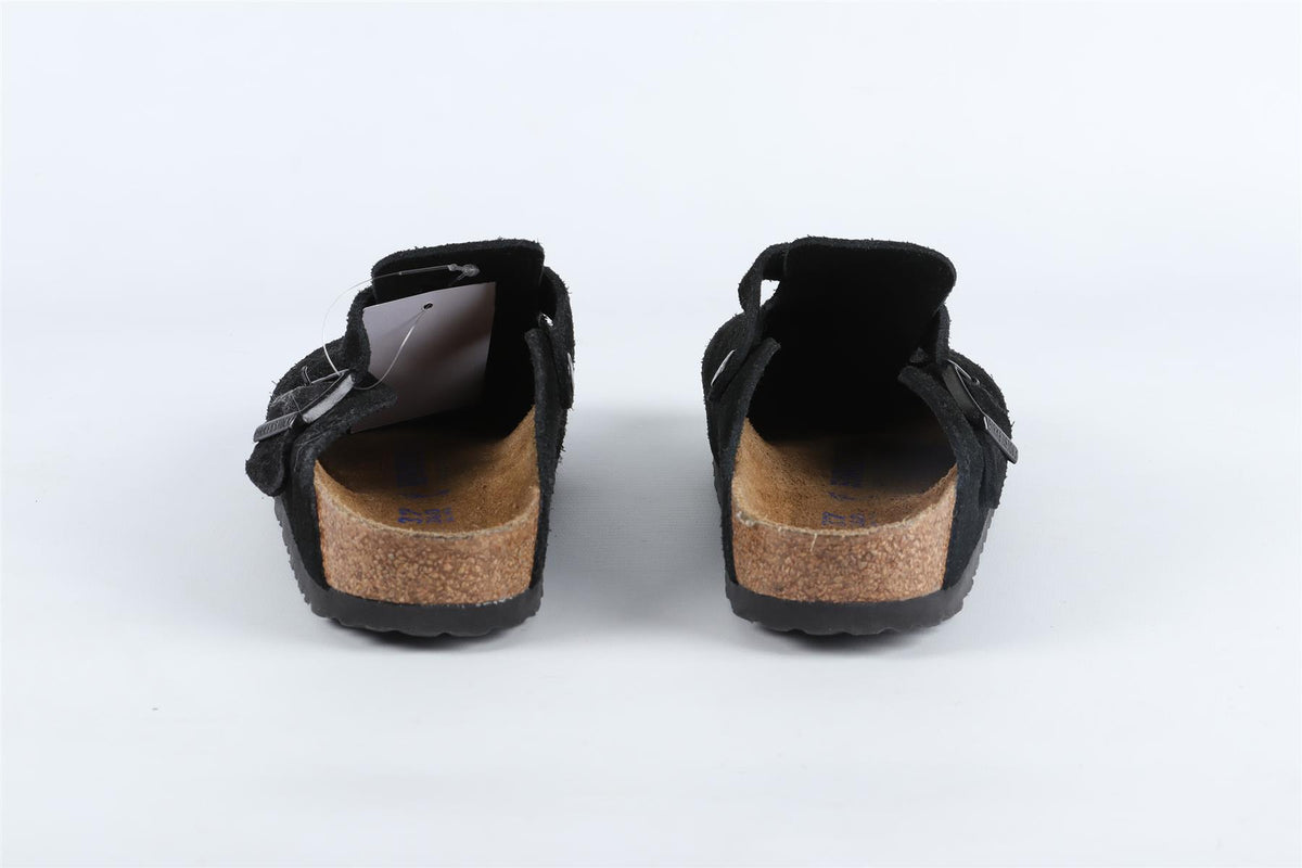 BIRKENSTOCK BLACK SUEDE SLIDERS EU 37 UK 4.5 US 6