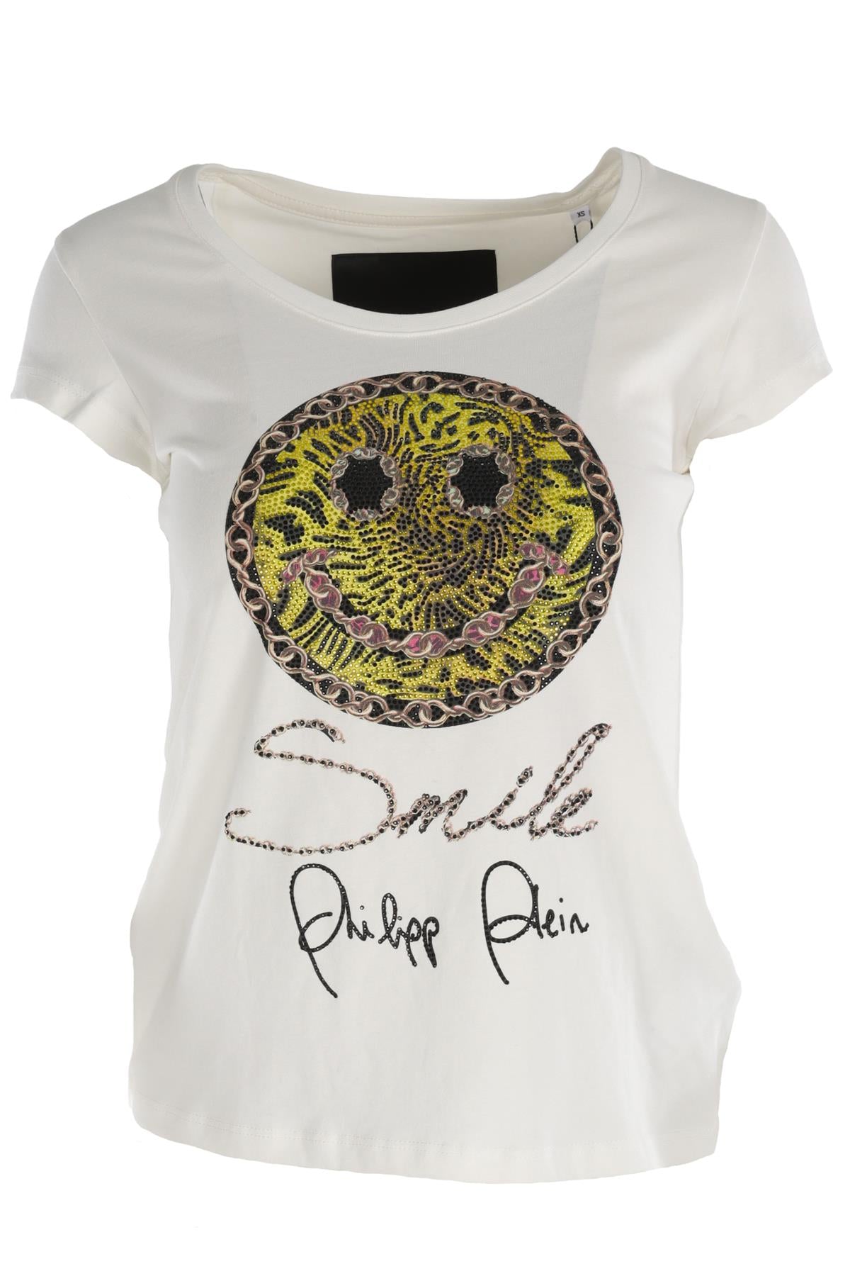 PHILIPP PLEIN WHITE COTTON TOP XSMALL