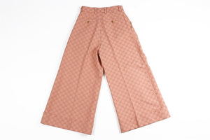 GUCCI PINK GG COTTON WIDE LEG PANTS IT 36 UK 4