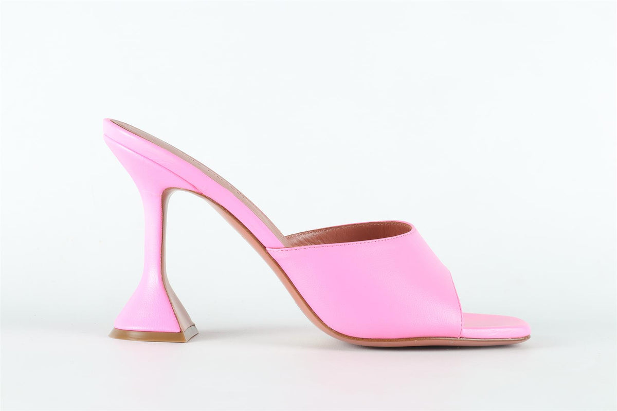 AMINA MUADDI PINK LEATHER MULES EU 38 UK 5 US 8