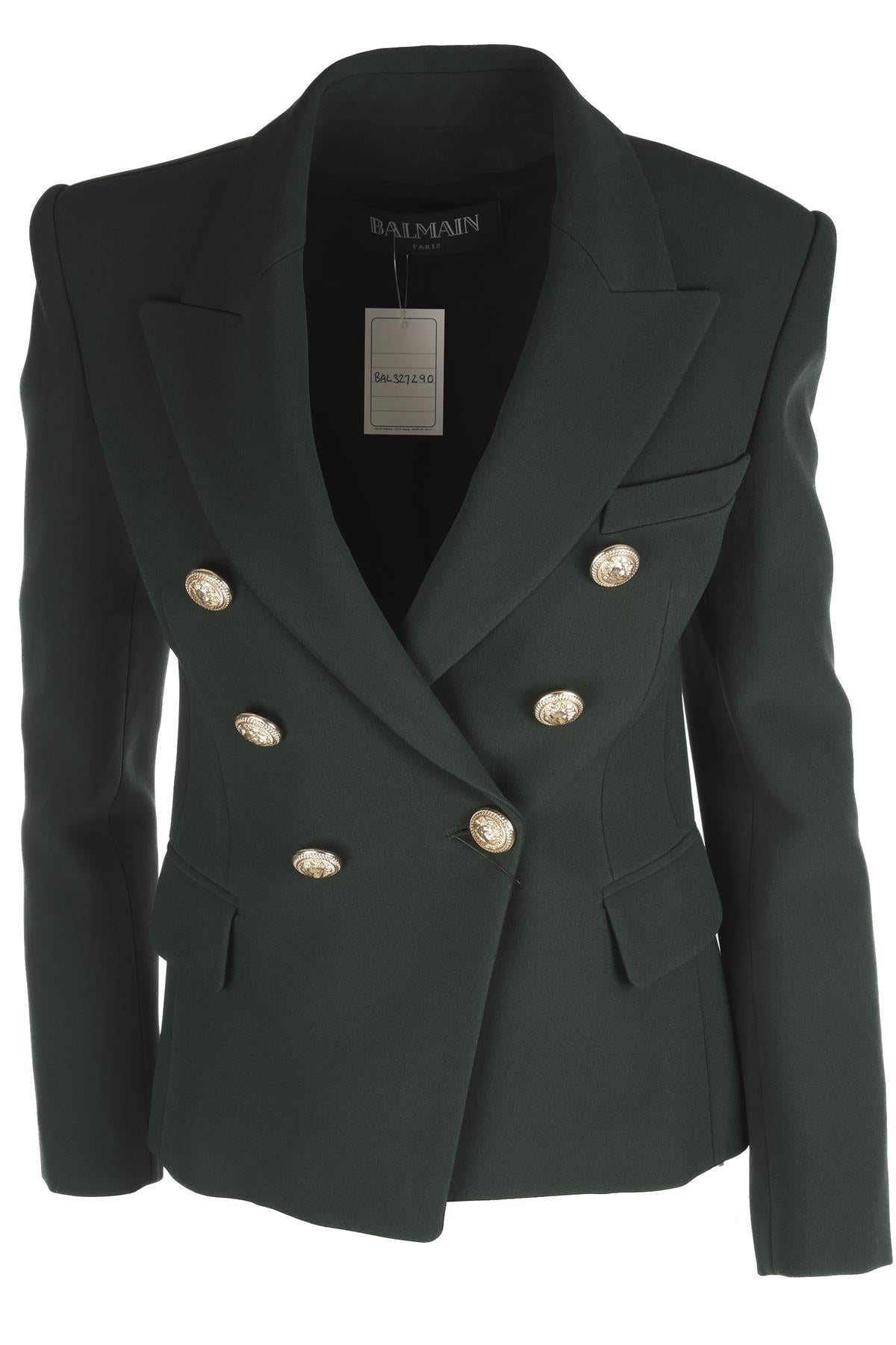 BALMAIN GREEN COTTON BLAZER FR 38 UK 10