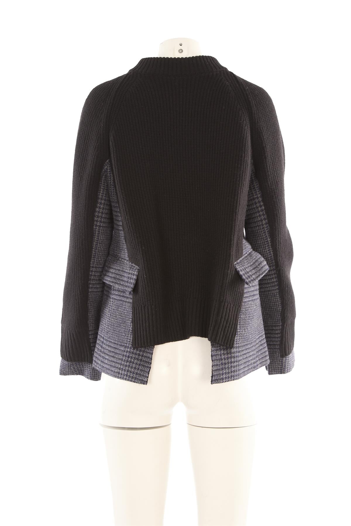 SACAI BLACK WOOL SWEATER JP 2 UK 12