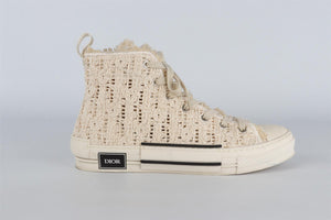 CHRISTIAN DIOR CREAM MEN'S B23 MACRAMÉ SNEAKERS EU 44 UK 10 US 11