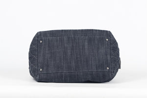 CHANEL 2009 CC QUILTED DENIM SHOULDER BAG