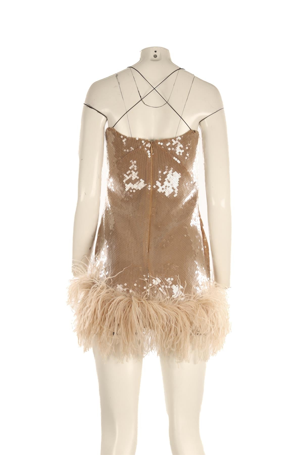 16 ARLINGTON NUDE SEQUIN MINI DRESS UK 8