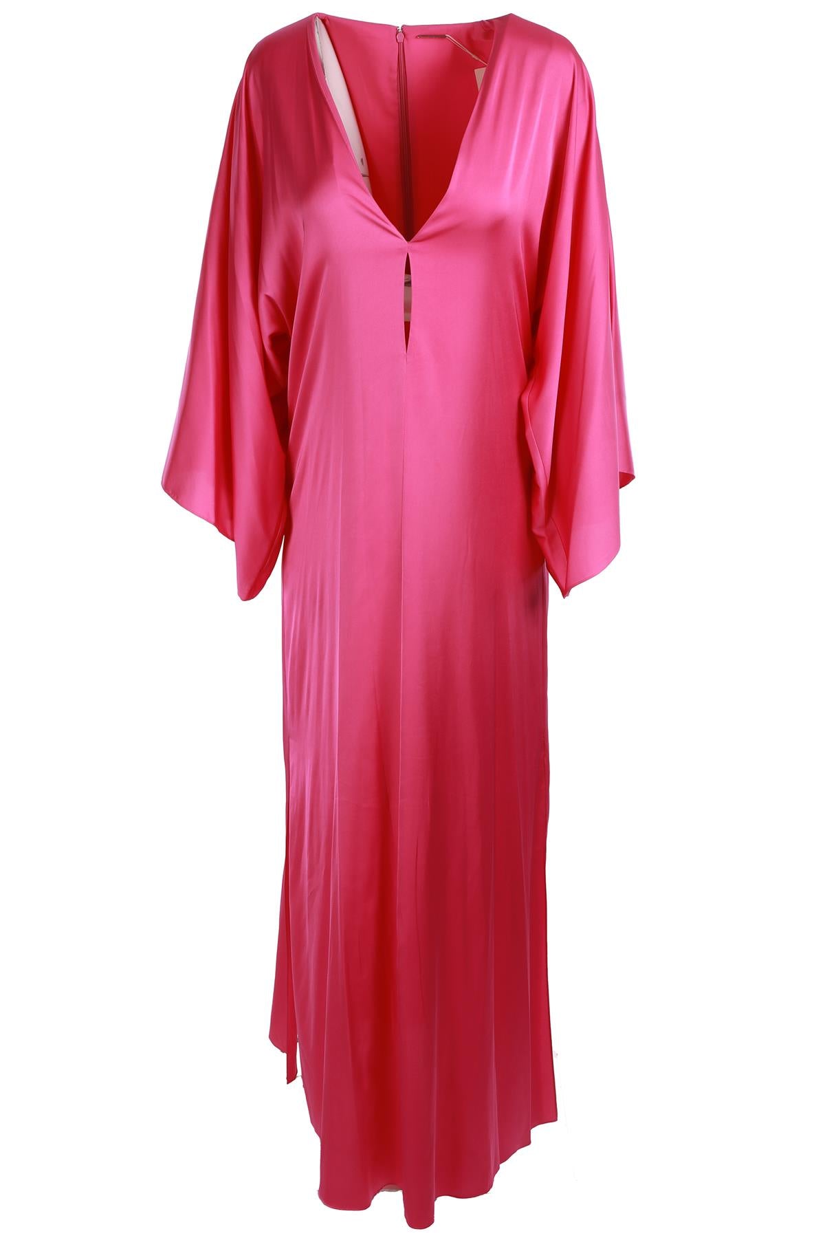 ALEXIS PINK SATIN MAXI DRESS SMALL
