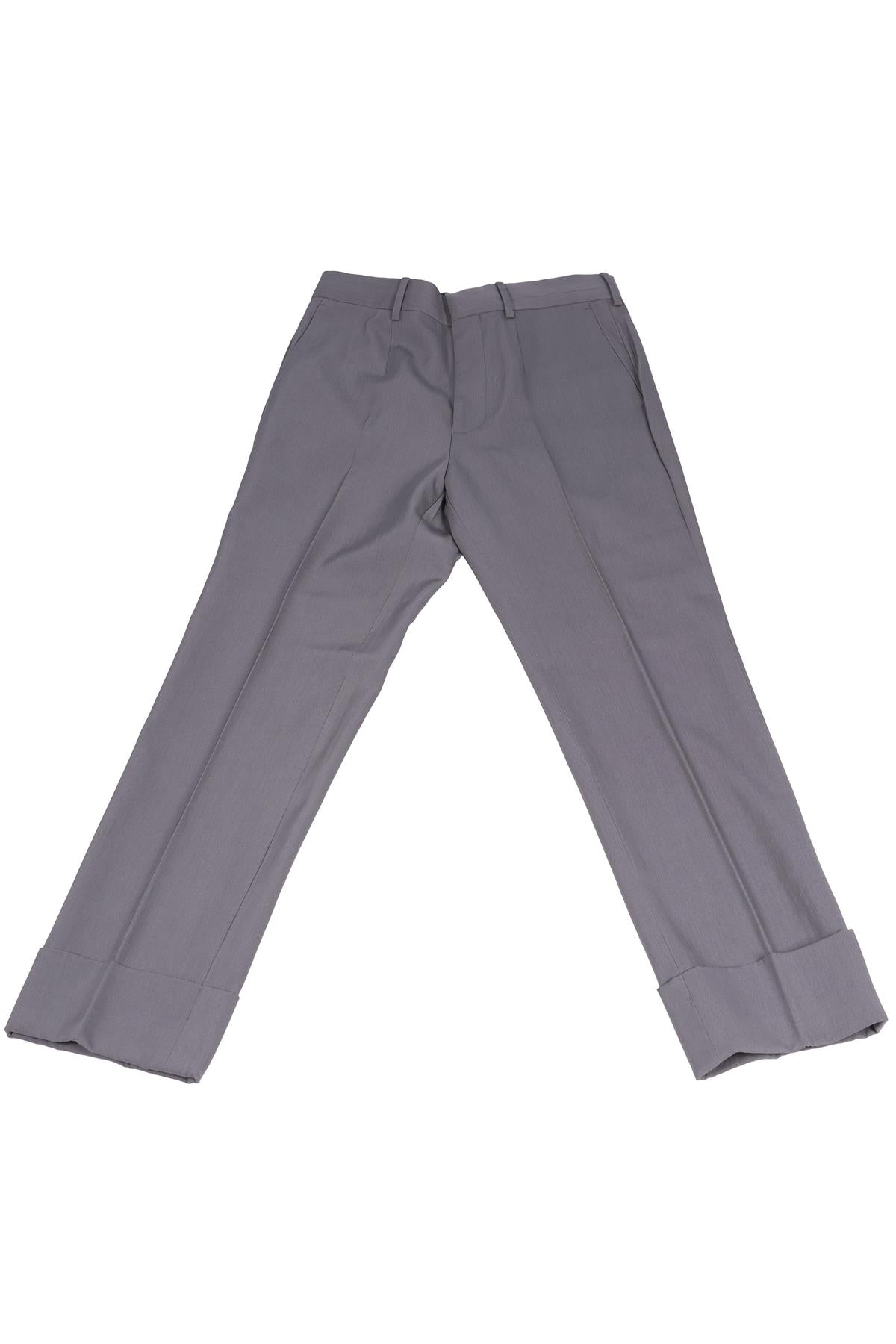 PAUL SMITH GREY MEN'S WOOL STRAIGHT LEG PANTS W30