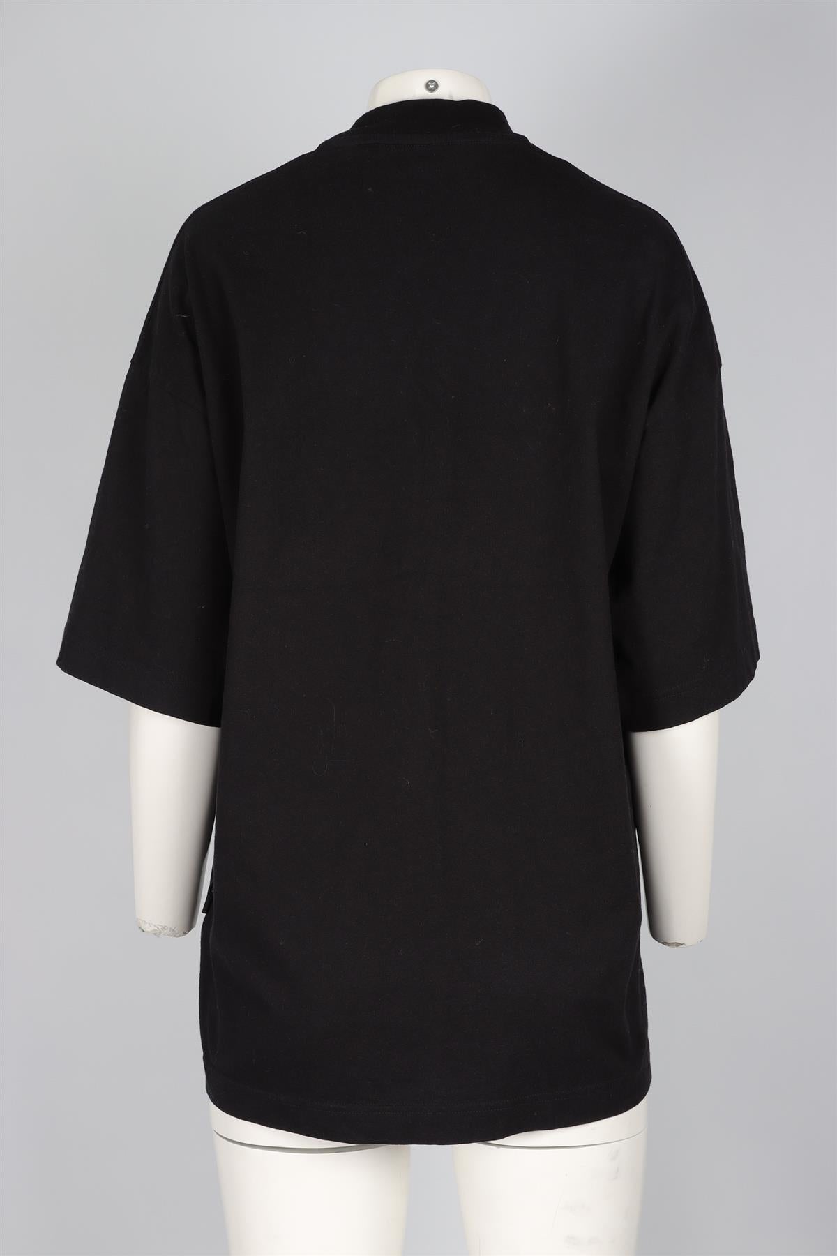 PALM ANGELS BLACK COTTON T-SHIRT MEDIUM