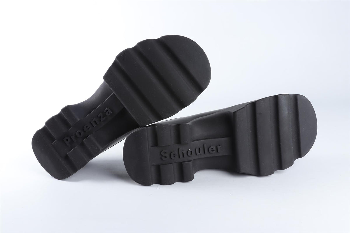 PROENZA SCHOULER BLACK LEATHER MULES EU 40 UK 7 US 10