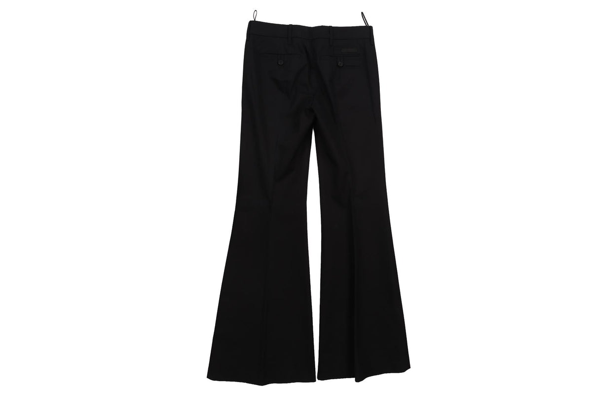 PRADA BLACK COTTON WIDE LEG PANTS IT 38 UK 6