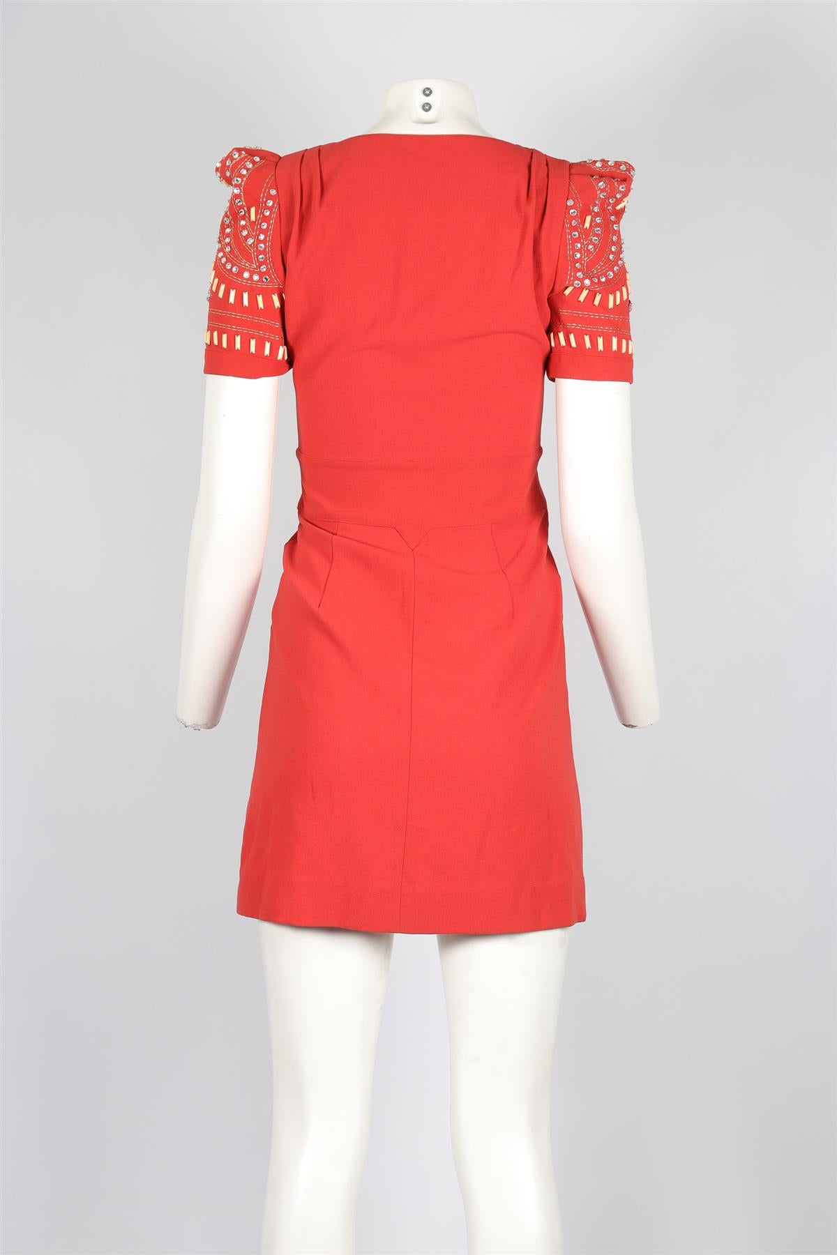 ALICE BY TEMPERLEY RED COTTON DRESS UK 8