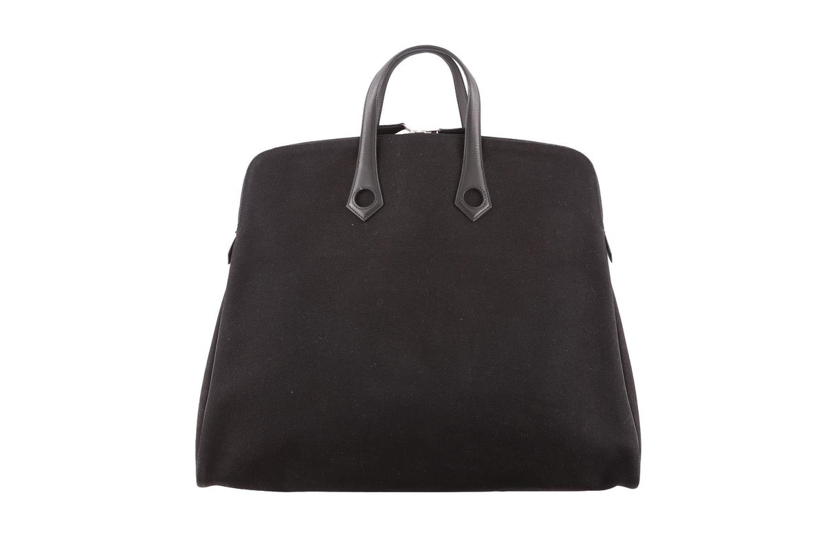 HERMÈS BLACK 2005 HEEBOO 50 CM CANVAS TOTE BAG