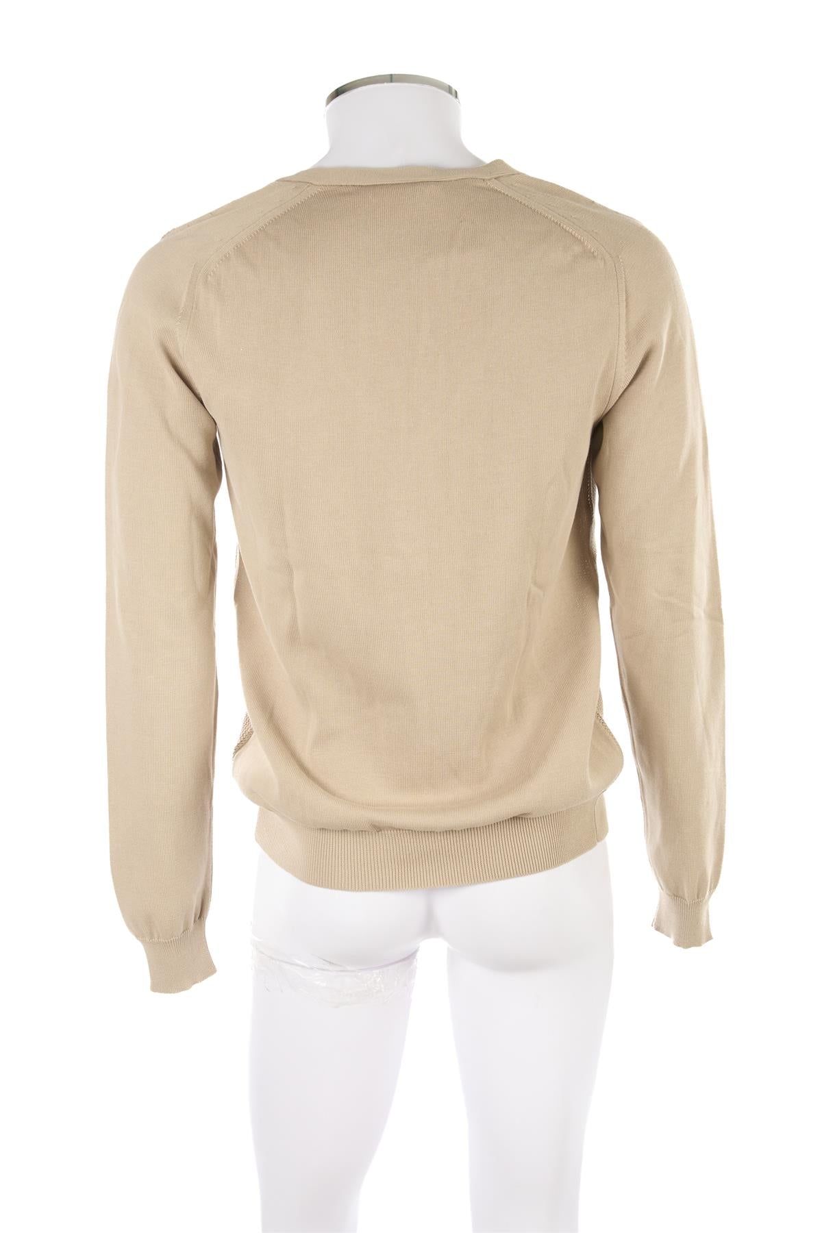 ZEGNA BEIGE MEN'S COTTON CARDIGAN LARGE