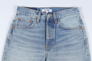 RE/DONE BLUE HIGH RISE STRAIGHT LEG JEANS W24 UK 6