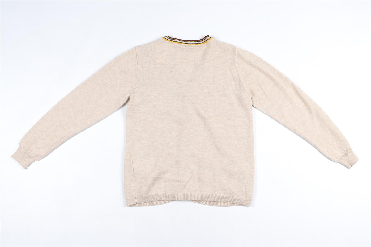 BONPINT BEIGE KIDS BOYS CARDIGAN 12 YEARS