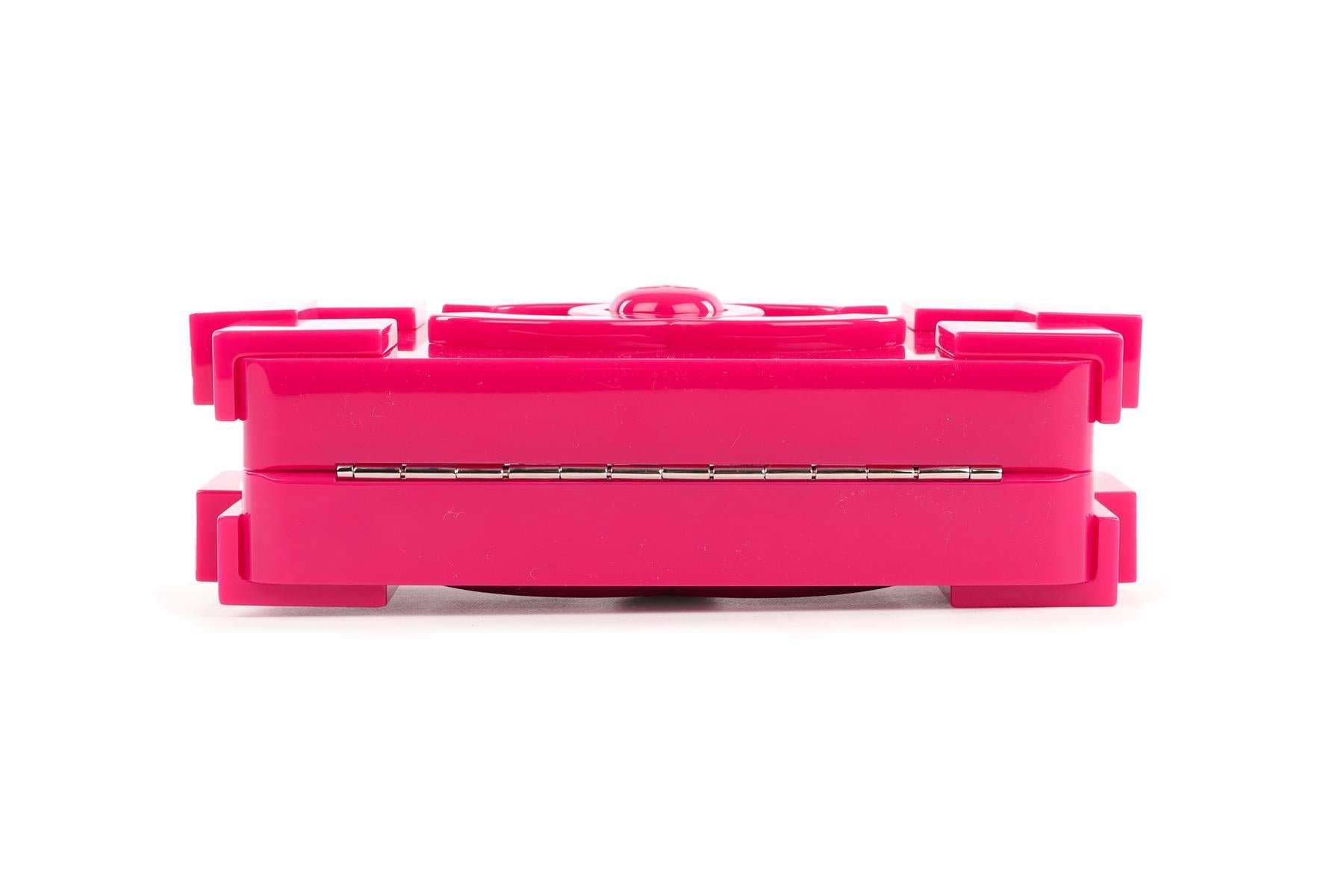 CHANEL PINK 2014 BOY BRICK LEGO PLEXIGLASS CLUTCH