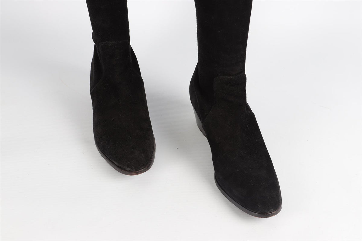 TAMARA MELLON BLACK SUEDE OVER THE KNEE BOOTS EU 39 UK 6 US 9