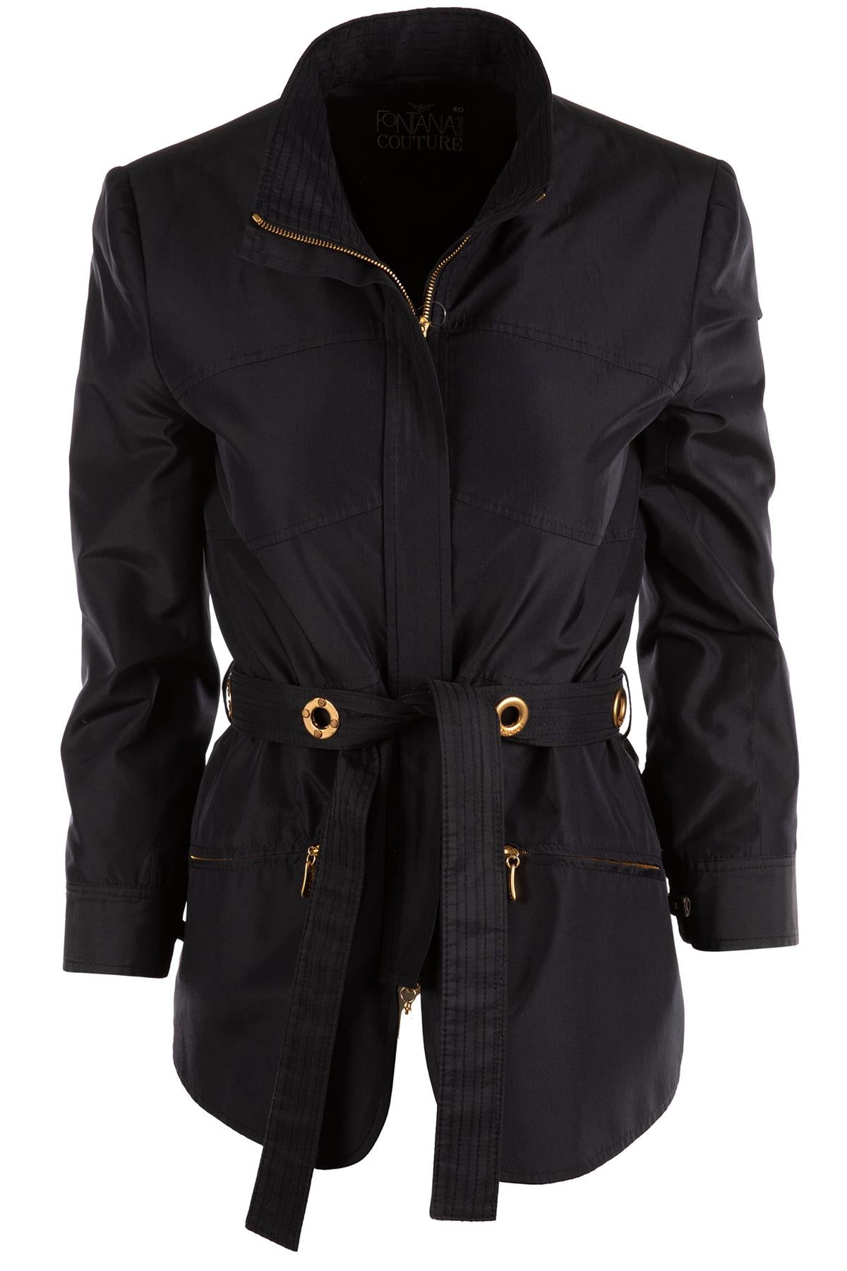 FONTANA COUTURE NAVY SHELL JACKET IT 40 UK 8