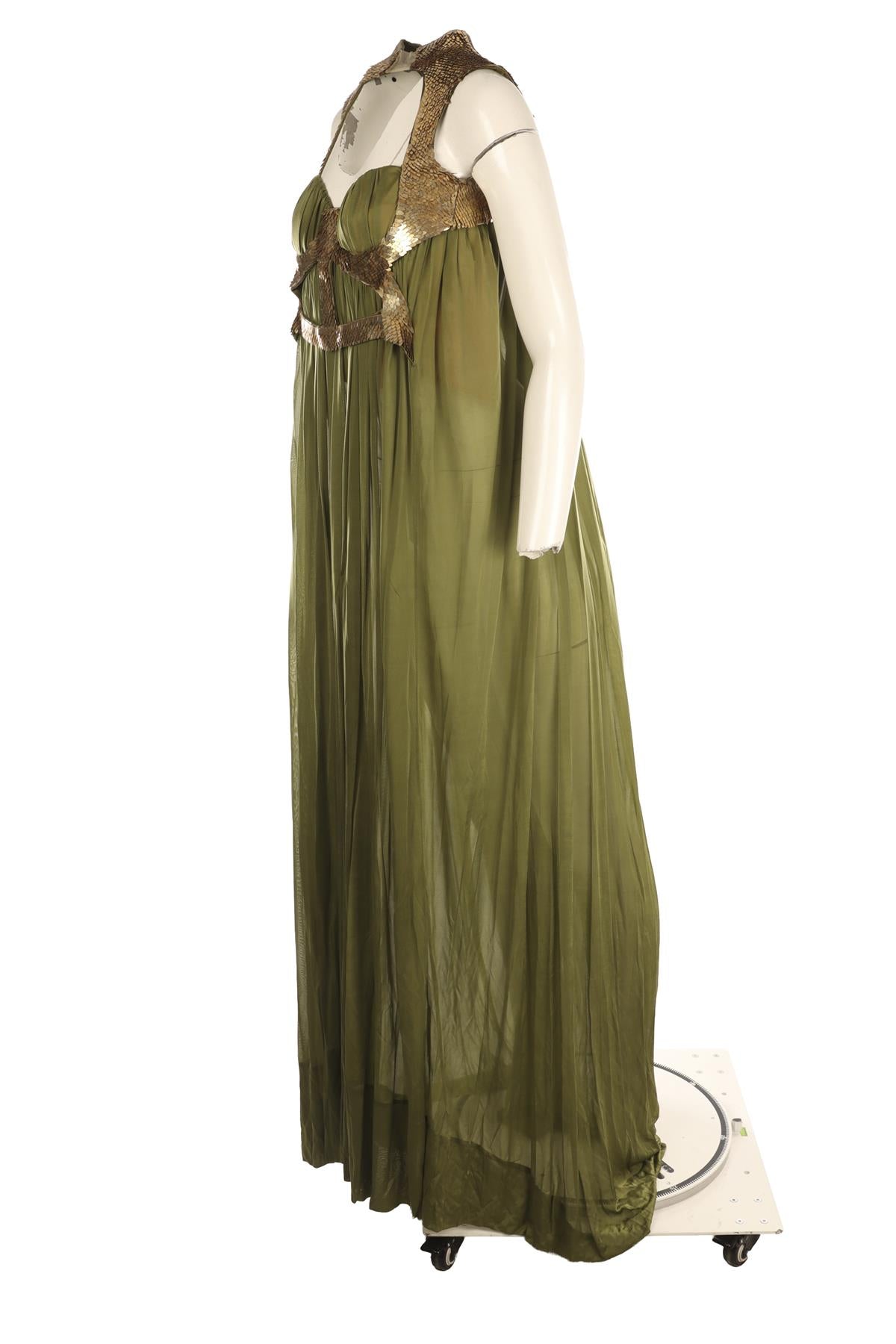 ALEXANDER MCQUEEN GREEN 2007 JERSEY GOWN IT 40 UK 8
