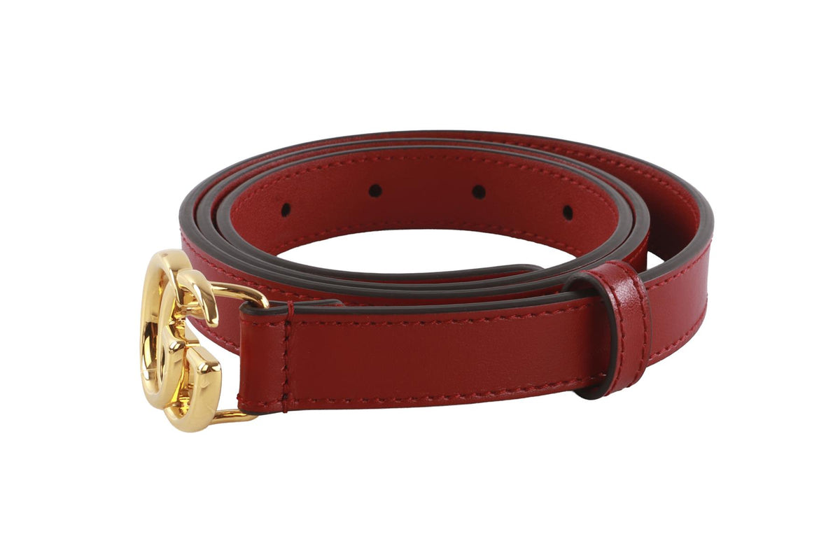 GUCCI RED GG LEATHER WAIST BELT 85CM