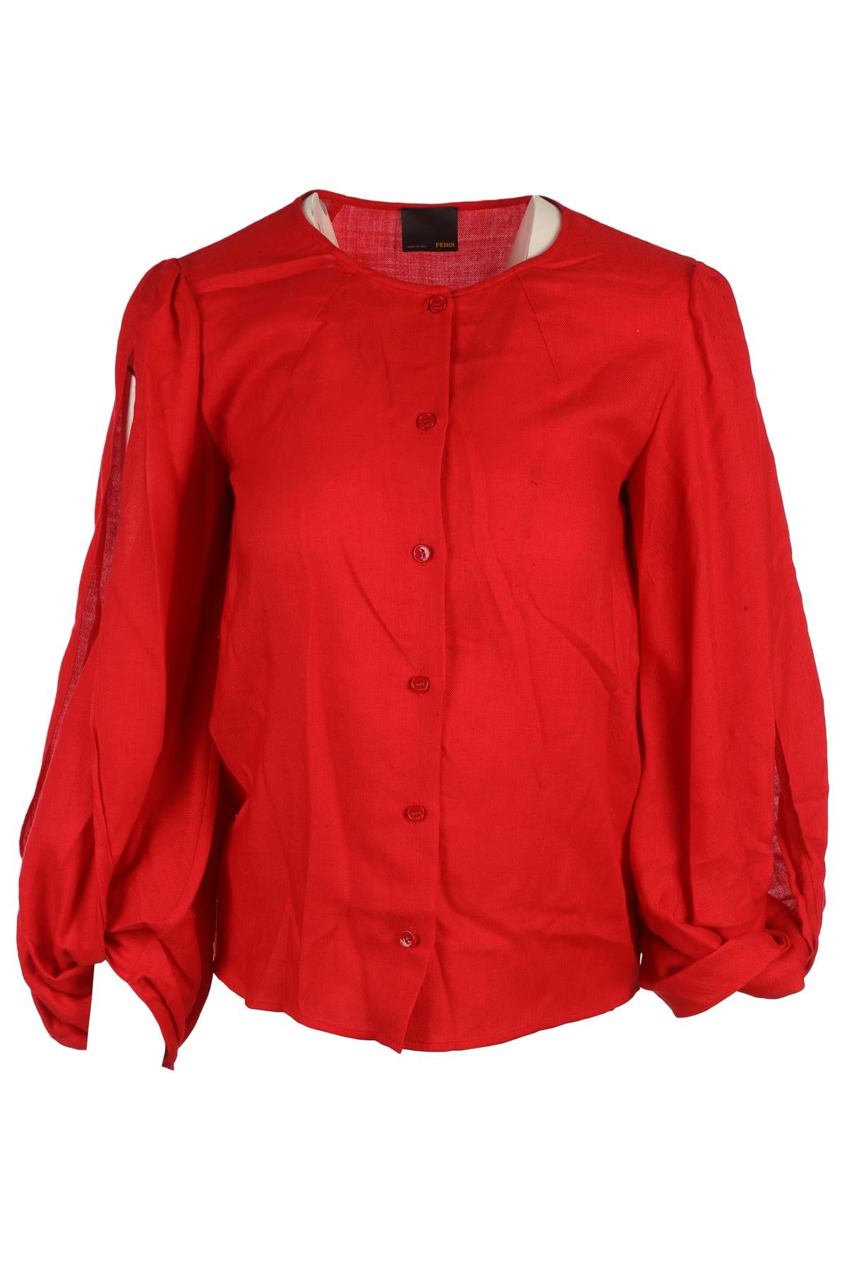 FENDI RED WOOL TOP IT 38 UK 6