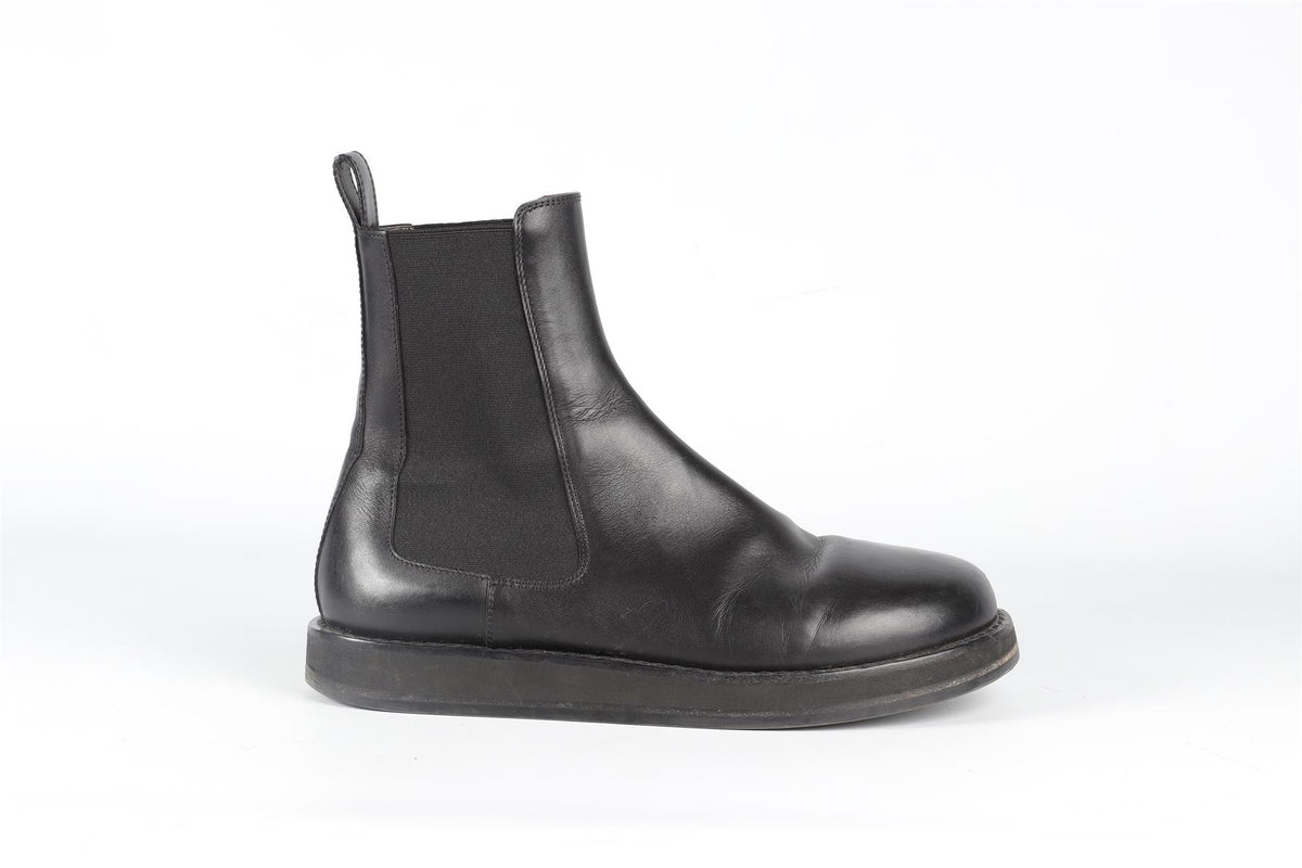 THE ROW BLACK LEATHER ANKLE BOOTS EU 39 UK 6 US 9