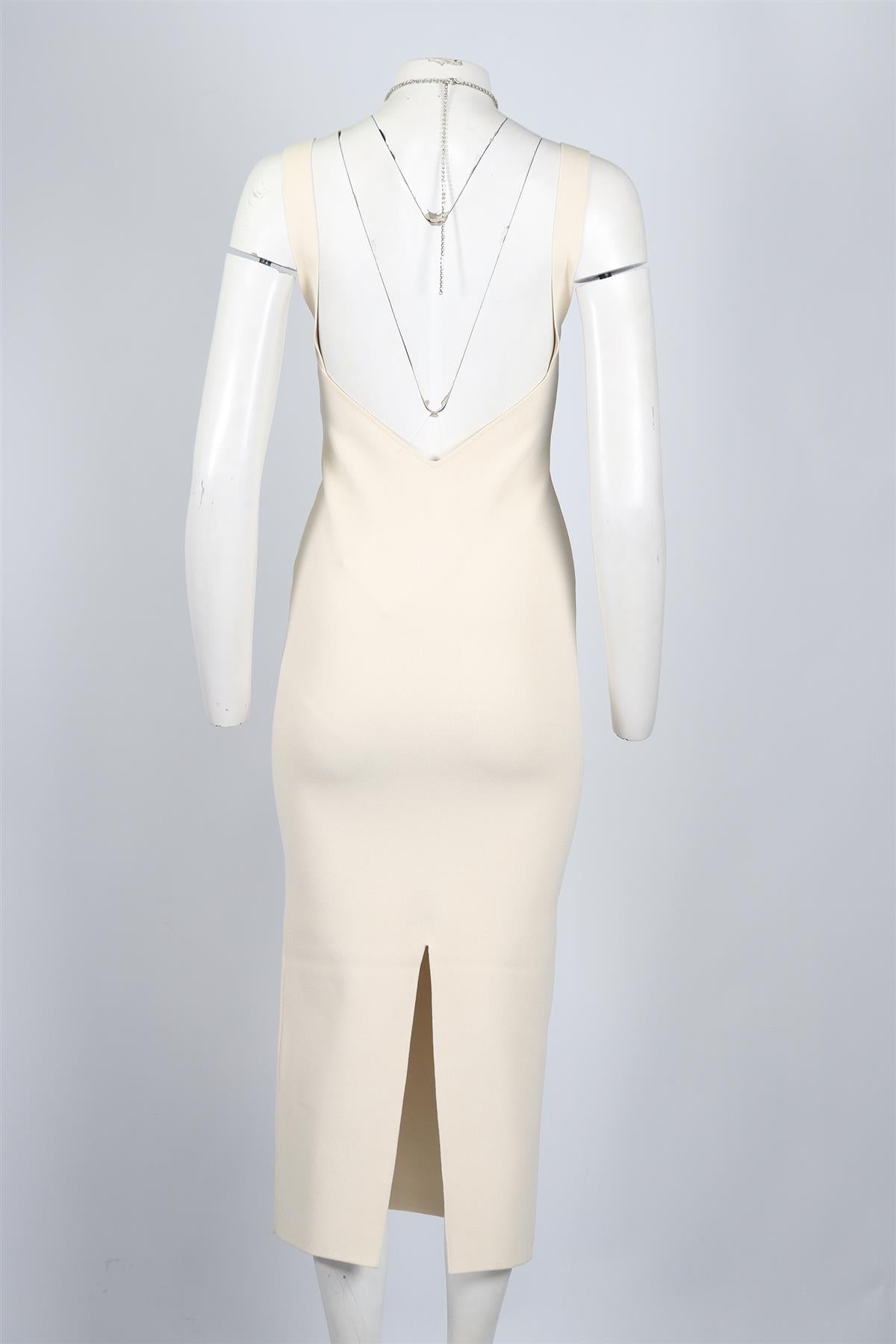 GALVAN LONDON CRYSTAL AND KNIT MIDI DRESS SMALL