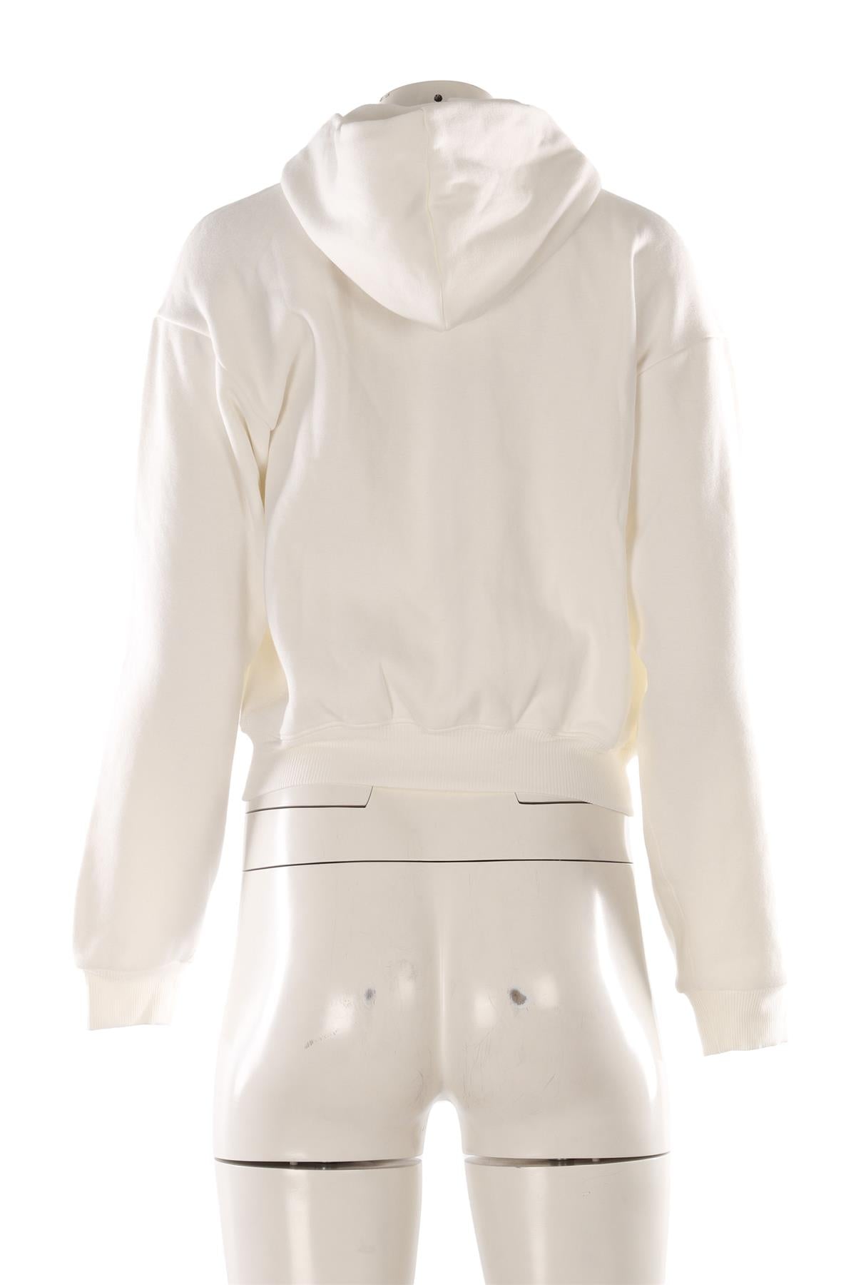 SKIMS WHITE COTTON HOODIE XSMALL