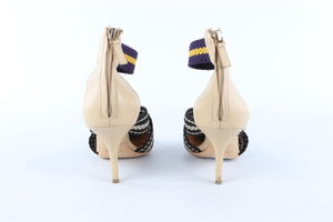 MALONE SOULIERS + ROKSANDA BEIGE LEATHER PUMPS EU 38.5 UK 5.5 US 8.5
