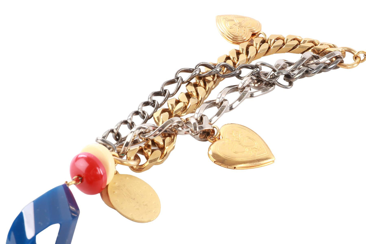 DOLCE & GABBANA MULTI RESIN AND CHAIN WAIST BELT