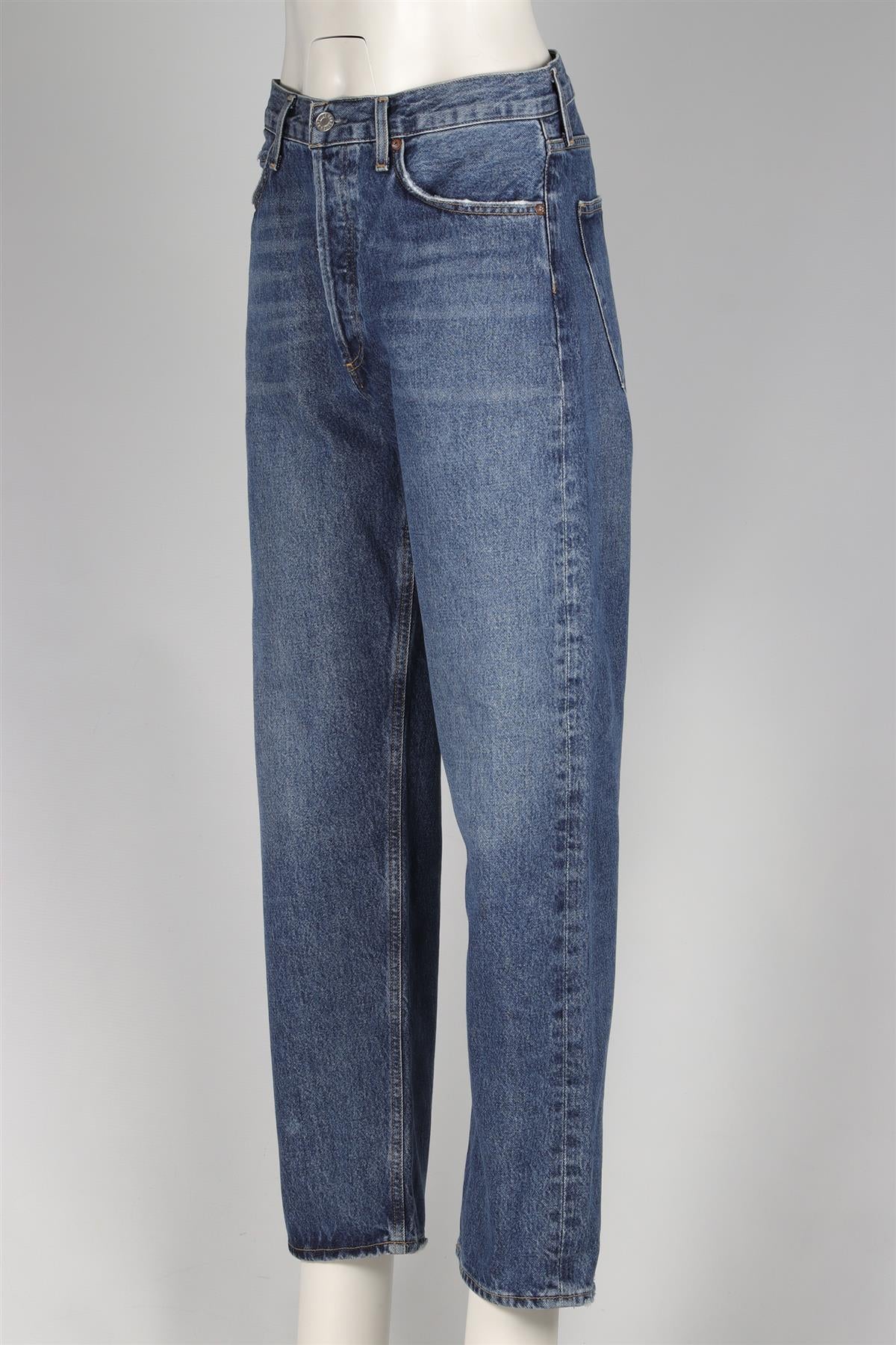 AGOLDE BLUE HIGH RISE STRAIGHT LEG JEANS W29 UK 10-12