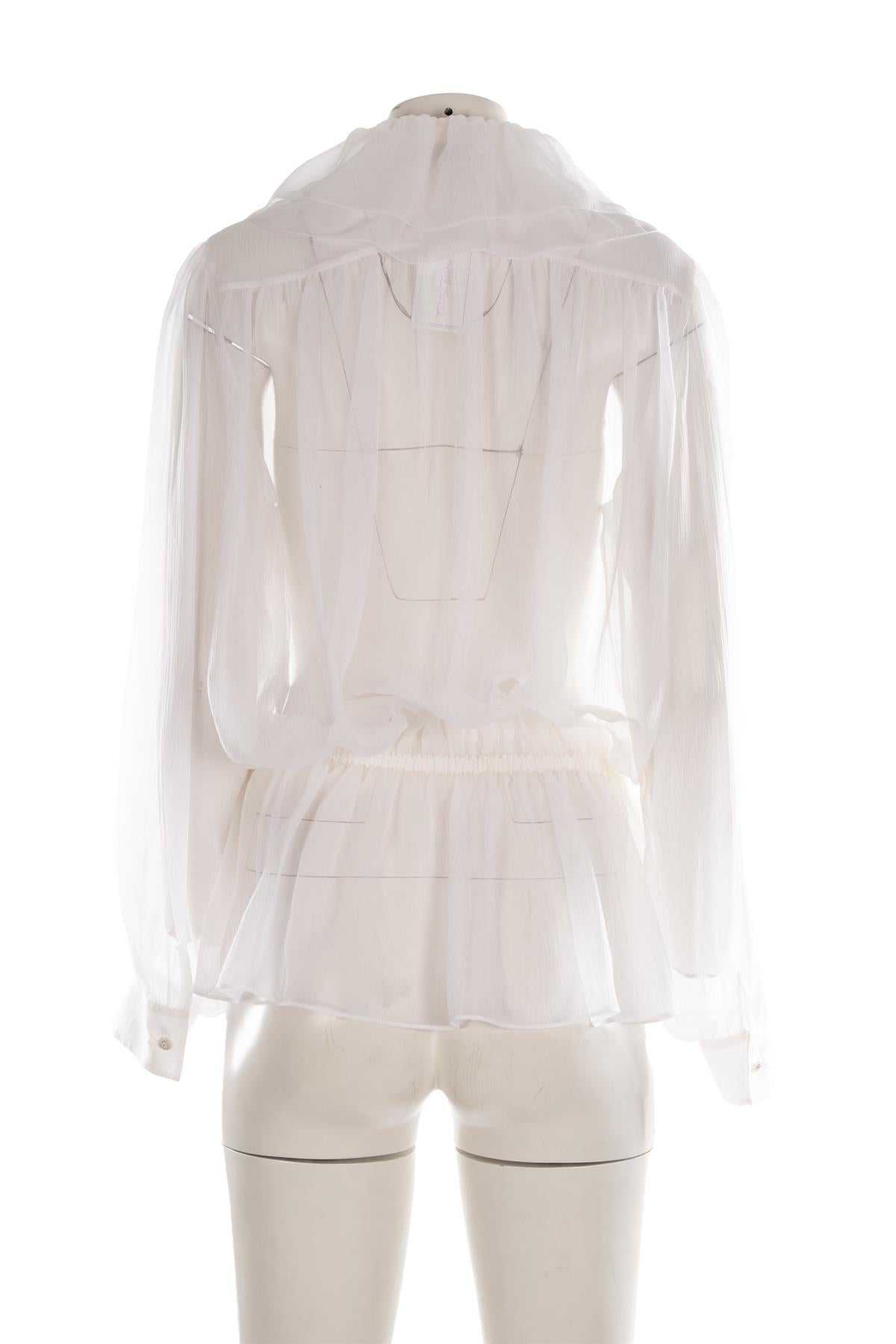 CHANEL WHITE 2025 SILK SHIRT FR 38 UK 10