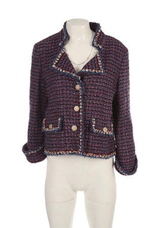 CHANEL NAVY 2012 TWEED JACKET FR 42 UK 14