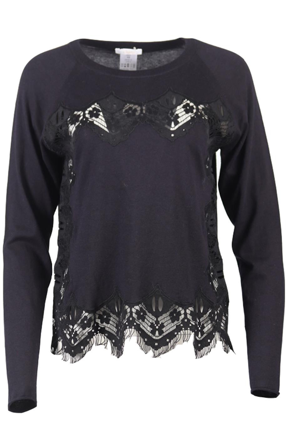 CHLOÉ LACE AND SILK BLEND SWEATER XSMALL