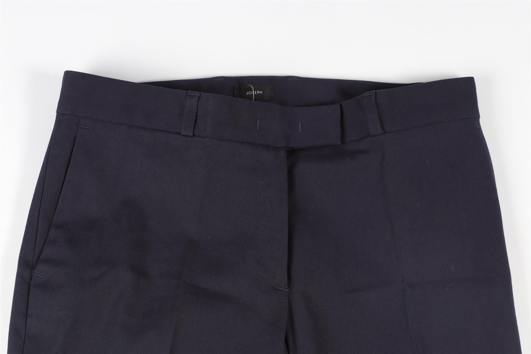 JOSEPH NAVY COTTON STRAIGHT LEG PANTS UK/US W28