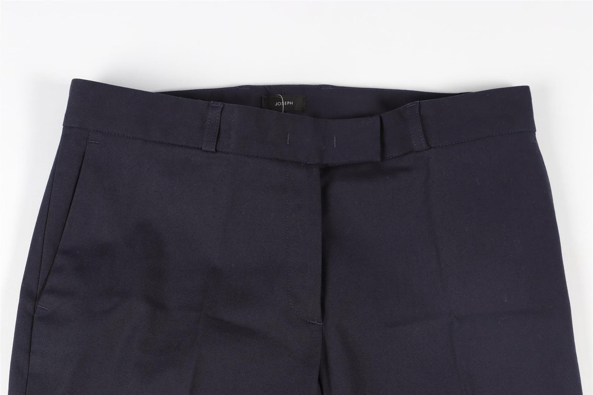JOSEPH NAVY COTTON STRAIGHT LEG PANTS UK/US W28
