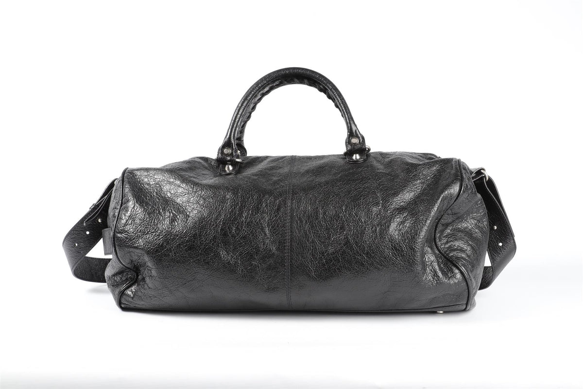 BALENCIAGA BLACK 2017 CITY LEATHER DUFFLE BAG