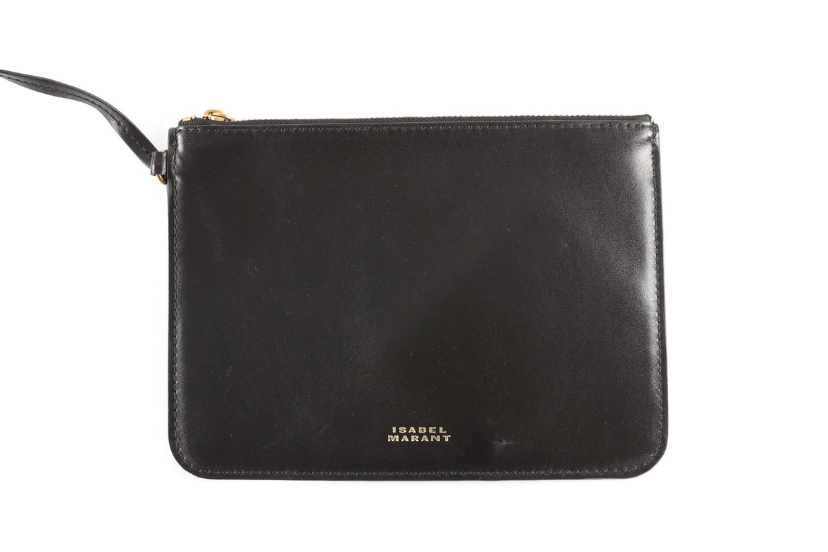 ISABEL MARANT BLACK OSKAN LEATHER SHOULDER BAG