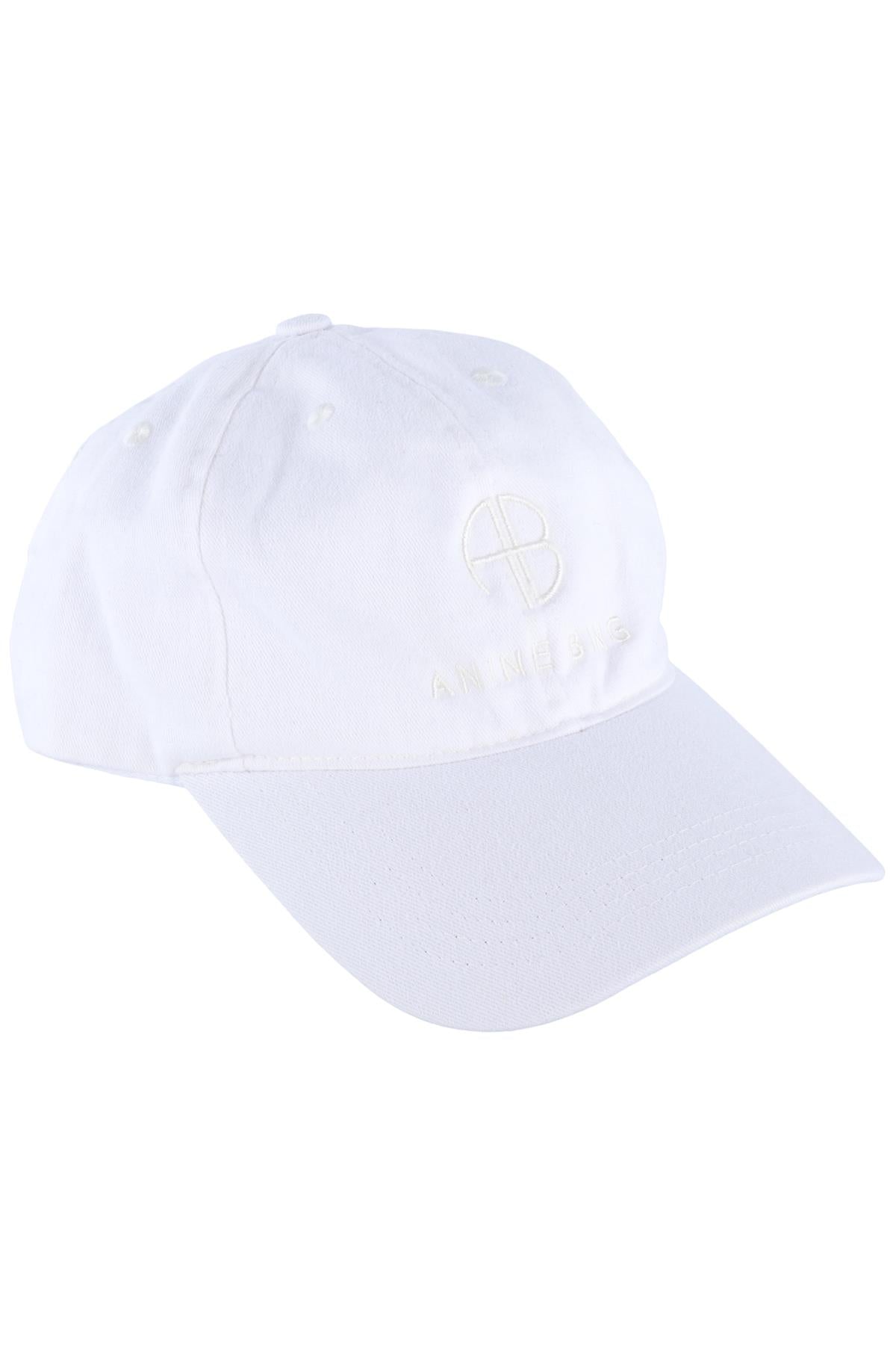 ANINE BING WHITE COTTON BASEBALL CAP ONE SIZE