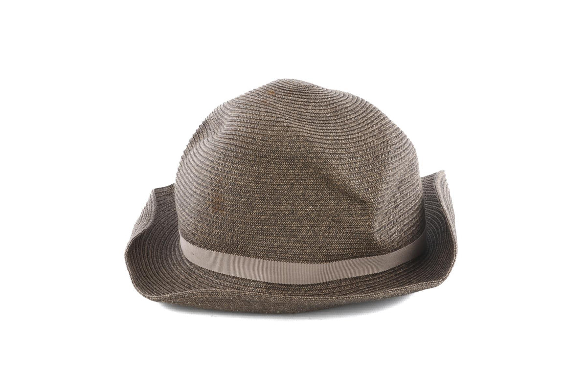 MATURE HA. BROWN PAPER SUN HAT 59CM