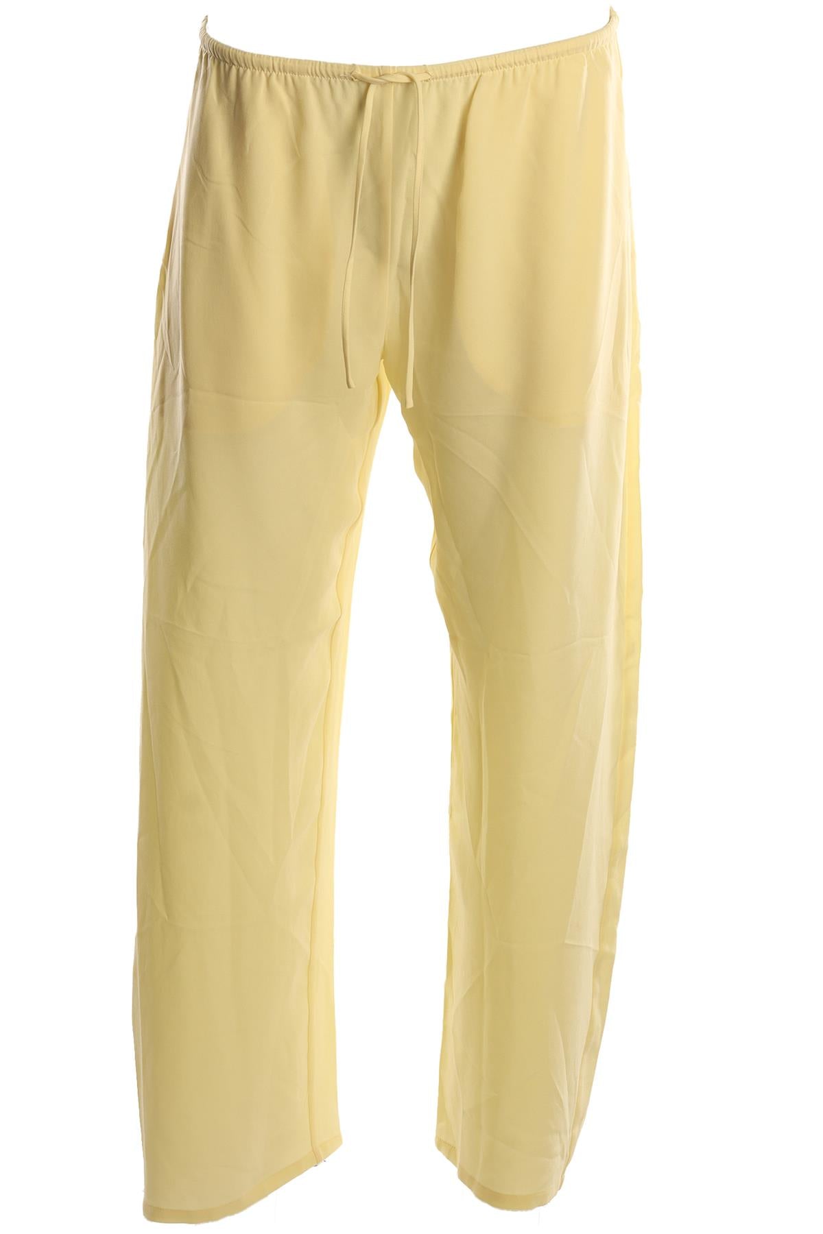 LESET YELLOW CREPE STRAIGHT LEG PANTS SMALL