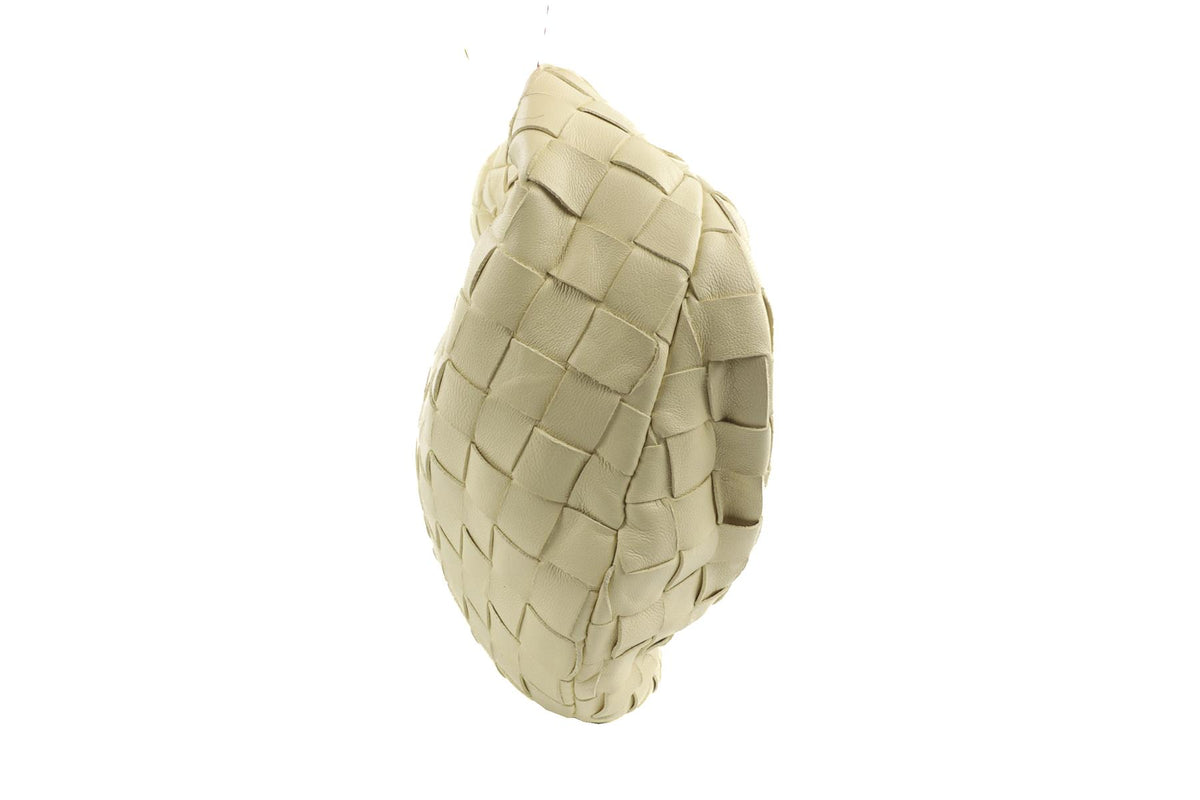 BOTTEGA VENETA YELLOW JODIE MINI INTRECCIATO LEATHER TOTE BAG