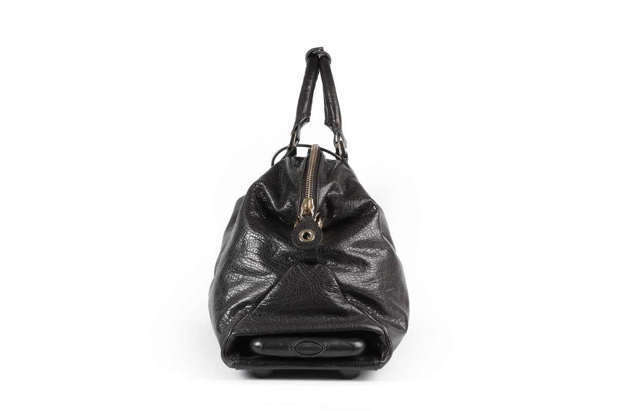 JIMMY CHOO BLACK RAPHAEL LEATHER SUITCASE